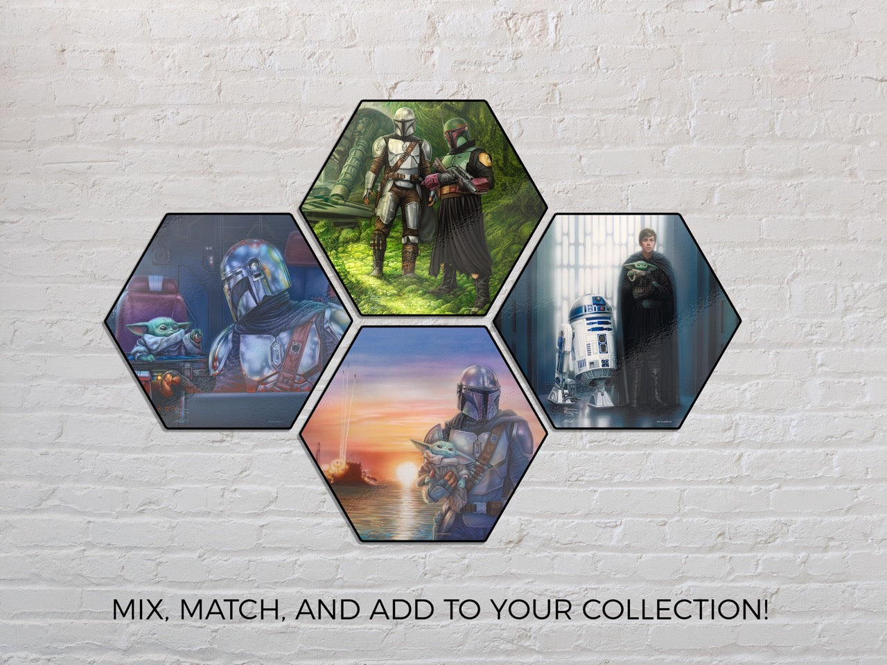 Star Wars (The Mandalorian - In Good Hands) KNEXAGON® Wood Print WPHEX8302